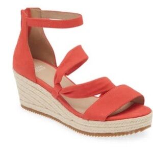 EILEEN FISHER Wisp Espadrille Wedge In Hibiscus, Size 11, NWT No box display